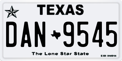 TX license plate DAN9545