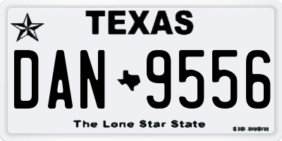 TX license plate DAN9556