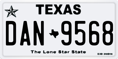 TX license plate DAN9568