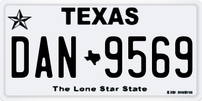 TX license plate DAN9569