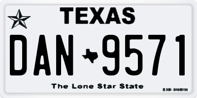 TX license plate DAN9571