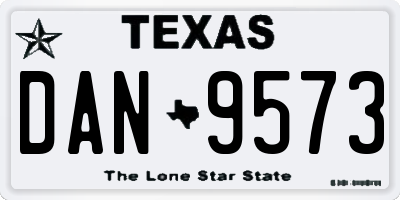 TX license plate DAN9573