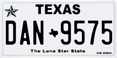 TX license plate DAN9575