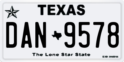 TX license plate DAN9578