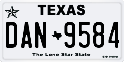 TX license plate DAN9584