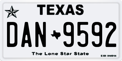 TX license plate DAN9592