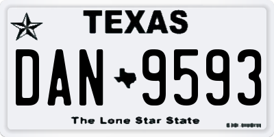 TX license plate DAN9593