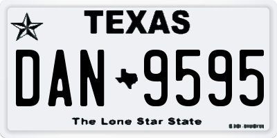 TX license plate DAN9595