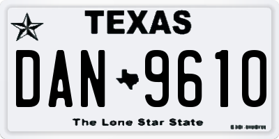 TX license plate DAN9610