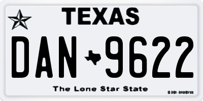 TX license plate DAN9622