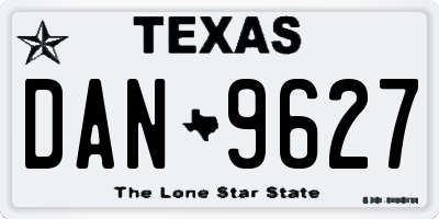 TX license plate DAN9627