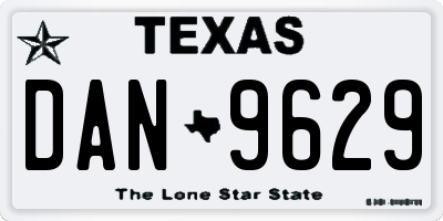 TX license plate DAN9629