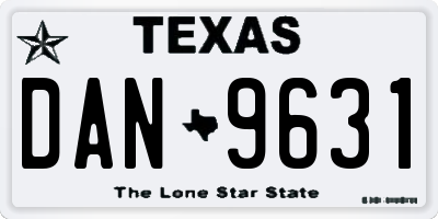 TX license plate DAN9631