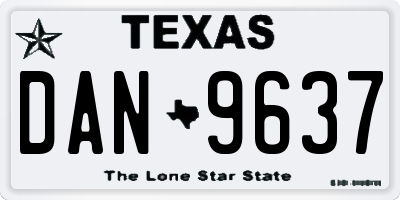 TX license plate DAN9637