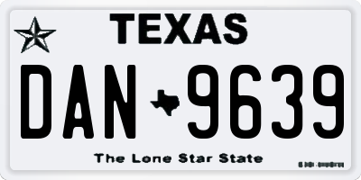 TX license plate DAN9639