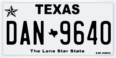 TX license plate DAN9640