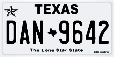 TX license plate DAN9642