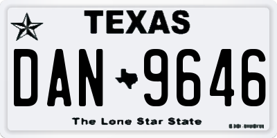 TX license plate DAN9646