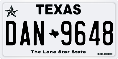 TX license plate DAN9648