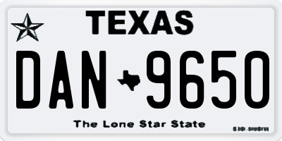 TX license plate DAN9650
