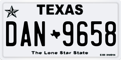 TX license plate DAN9658