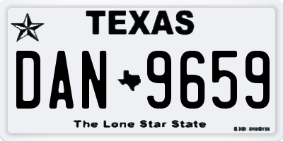 TX license plate DAN9659