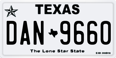 TX license plate DAN9660