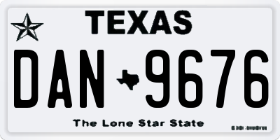 TX license plate DAN9676
