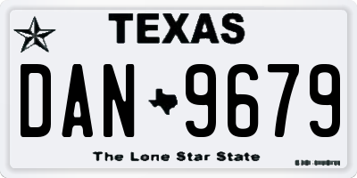 TX license plate DAN9679