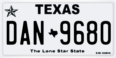 TX license plate DAN9680