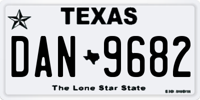 TX license plate DAN9682