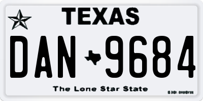 TX license plate DAN9684