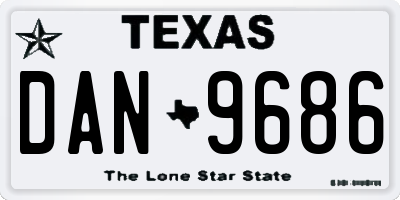 TX license plate DAN9686