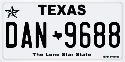 TX license plate DAN9688