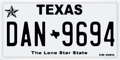 TX license plate DAN9694