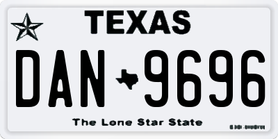 TX license plate DAN9696