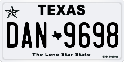 TX license plate DAN9698