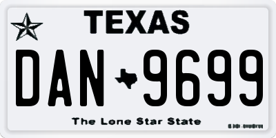 TX license plate DAN9699