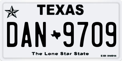TX license plate DAN9709