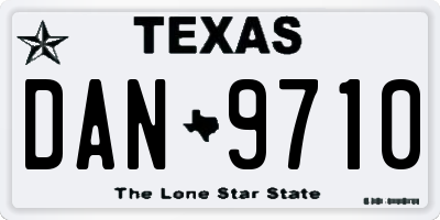 TX license plate DAN9710