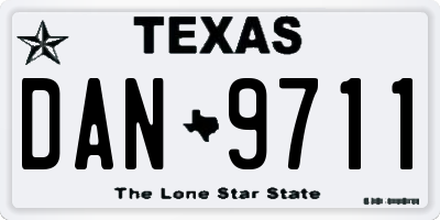 TX license plate DAN9711