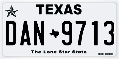 TX license plate DAN9713
