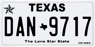 TX license plate DAN9717