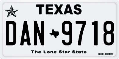 TX license plate DAN9718