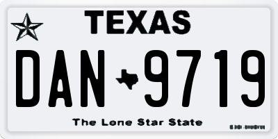 TX license plate DAN9719