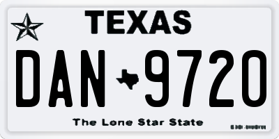 TX license plate DAN9720