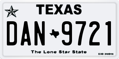 TX license plate DAN9721