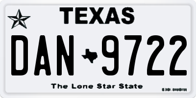TX license plate DAN9722