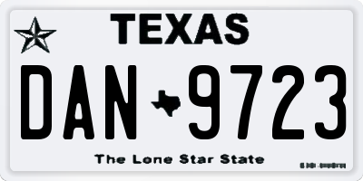 TX license plate DAN9723