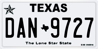 TX license plate DAN9727